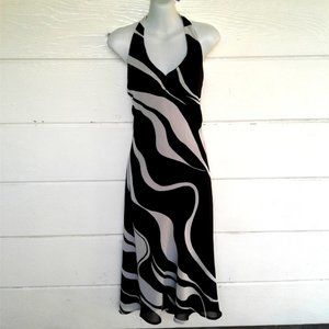Forever 21 Black White Halter Dress Large